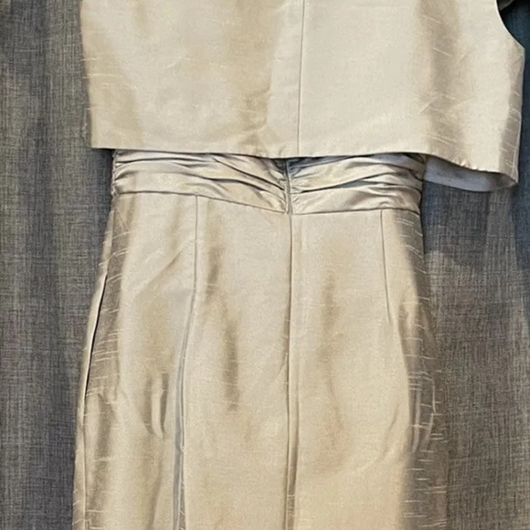 David's Bridal Sleeveless Dress with pockets Bolero Gray size 10 - Picture 2 of 8